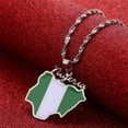 thumbnail image 2 of HAHDAXIA Nigeria Map Flag Pendant Necklaces Gold Color Silver Color Nigerian Map, 2 of 2