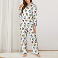 thumbnail image 3 of Wukai French Bulldog With Coffee Cup Print Women's Pajama Set - Soft Long Sleeve Sleepwear for Comfort and Style-Large, 3 of 9