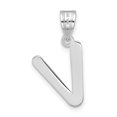 thumbnail image 3 of Diamond2Deal 14K Pendentif Initiale Lettre V en Or Blanc pour Femmes, 3 of 6