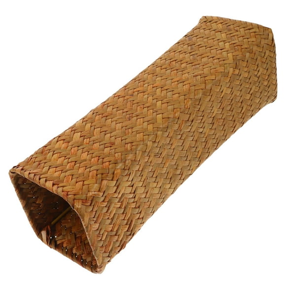 Beaupretty Creative Straw Flower Vase Brown Simple Woven Design for Desktop Decorative Storage