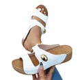 thumbnail image 4 of KIJBLAE Women's Minimalist Round Toe Thick Sole Wedge Sandals, Open Toe Casual Beach Slippers for Vacation White 39, 4 of 9