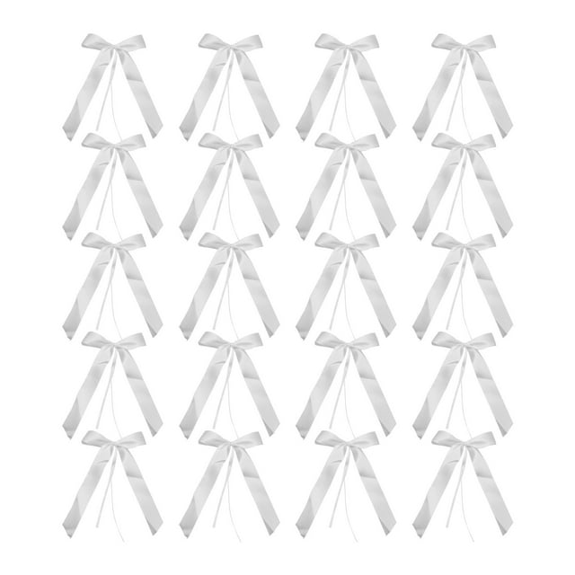 White Satin Ribbon Bow Decoration For Wedding Car Decor Wrapping Paper
