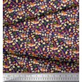 thumbnail image 2 of Soimoi Polyester Crepe Fabric Leaves & Fox Face Cartoon Print Fabric by Yard 42 Inch Wide, 2 of 3