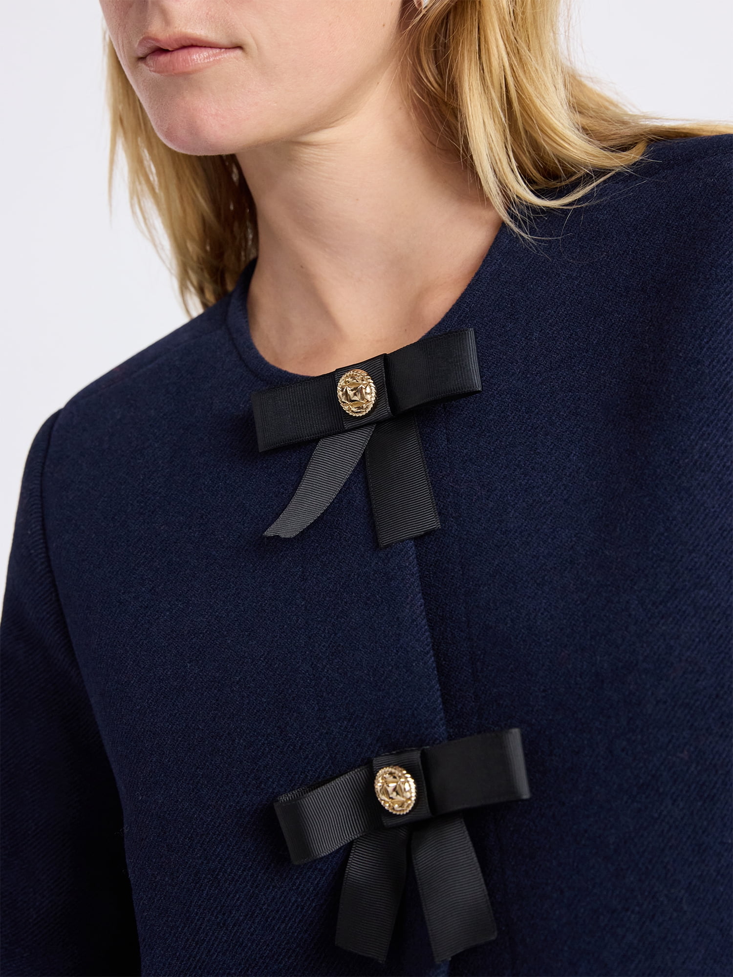 Free Assembly Women's Bow Front Cropped Jacket, Sizes XS-XXL