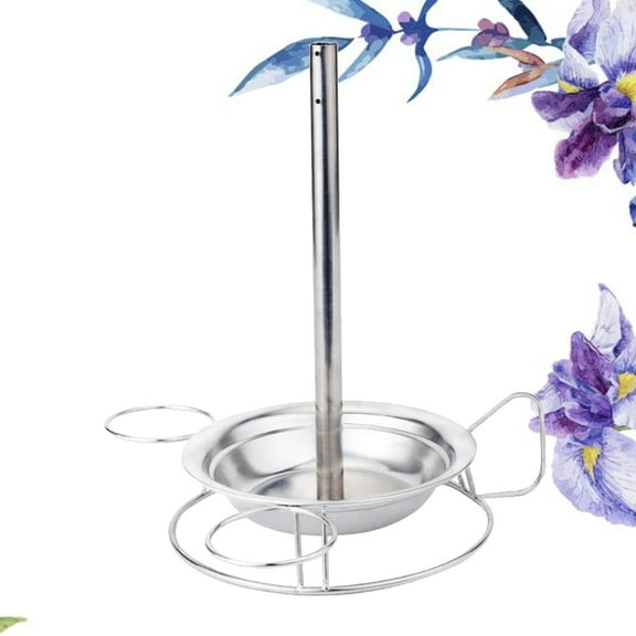 Worgeous Stainless Steel Chicken Holder Pan Upright Steel Roaster Rack Baking Pan Grilled Roast Rack for Outdoor Camping with Two Stainless Steel Plate