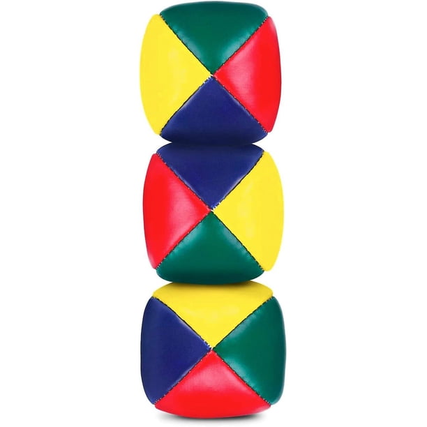 Juego de 3 bolas de malabares de circo clásicas, suaves, duraderas, de fácil agarre, bolas multicolores