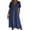 Blue, variant on Wdgfv Women's Summer Casual V Neck Button Down Shirt Dress Lightweight Flowy Midi Length with Pockets