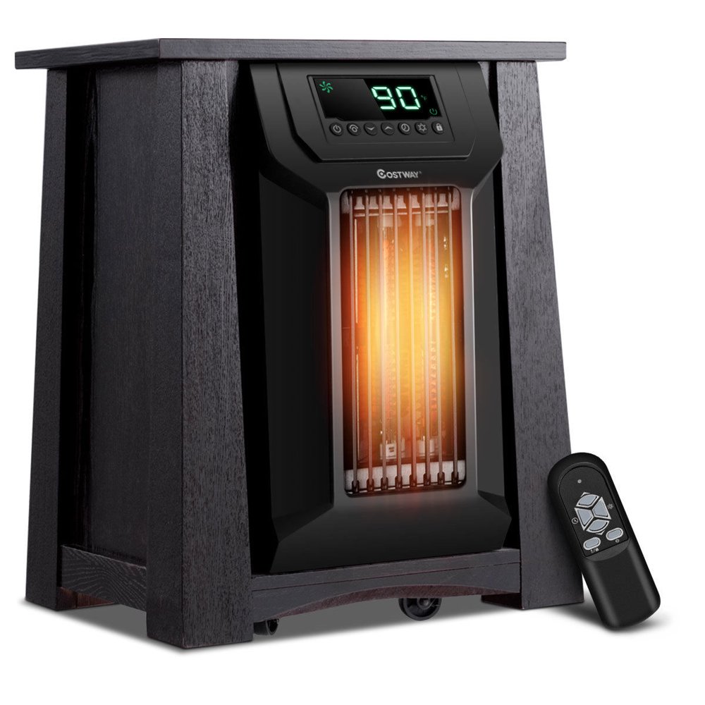 Goplus Portable Electric Space Heater 1500W 12H Timer Caster Remote