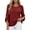 Wine, variant on Xaqiouau Women's Solid Color Round Neck Three-Quarter Sleeve Pullover Linen Blend Lightweight Breathable Summer Casual Blouse White XXL