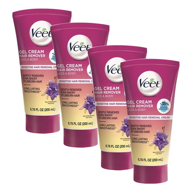 Crema Gel Depilatoria Veet Piel Sensible 800 ml Paquete de 4
