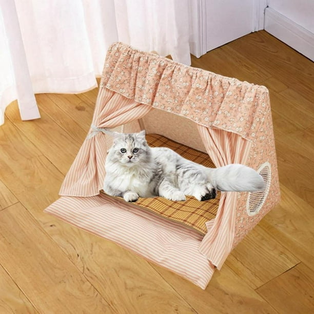 Casa de carpas de interior de gato, tépea cueva lana portátil cama