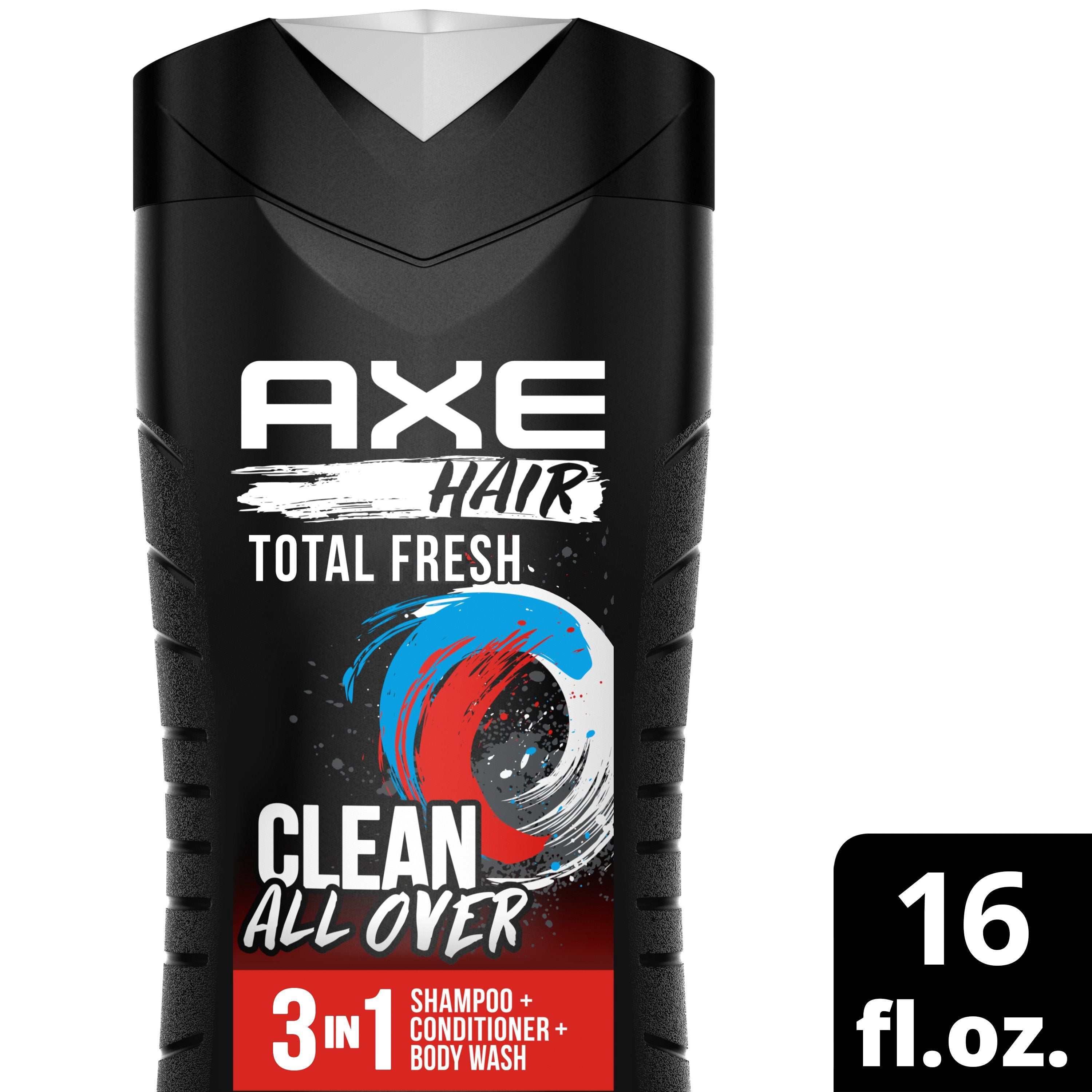 2 Pack - AXE 3 in 1 Body Wash + Shampoo + Conditioner - Total Fresh - 16 oz Packaging may vary