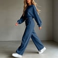 thumbnail image 5 of 2 Piece Sets for Women Lounge Sets Long Sleeve Tops Sweatshirt Wide Leg Pants Fall Casual Vacation Travel Outfits with Pockets, 5 of 6