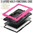 thumbnail image 4 of Samsung Tab S8 Ultra 14.6 inch Case with Screen Protector, Dteck 360 Rotating Handle Grip Stand Heavy Duty Rugged Shockproof Case with S Pen Holder for Samsung Galaxy Tab S8 Ultra,
Rose+Black, 4 of 7