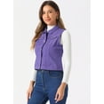 thumbnail image 2 of DARING DIVA Women's Denim Sleeveless Flap Pockets Vest Jacket XL Purple, 2 of 6