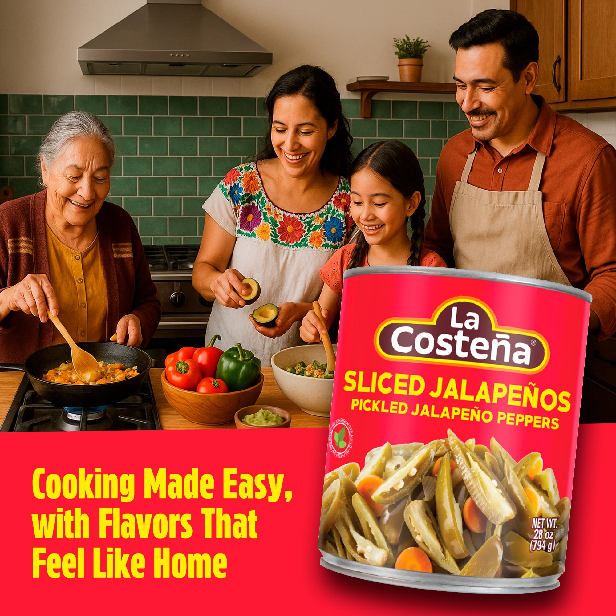 (12 pack) La Costeña Pickled Sliced Jalapenos, 28 oz
