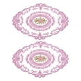 thumbnail image 1 of 2 Paquetes Salvamanteles de Encaje Retro 12X16-In Oval Embroidered Table Place Mats French Crochet Doilies Coasters Cup Mat For Home Wedding, Purple, 1 of 7