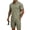 Army Green, variant on Men's Linen Blend Button Down Shirt and Cargo Shorts Set Casual Summer Beach Outfit Army Green 2XL