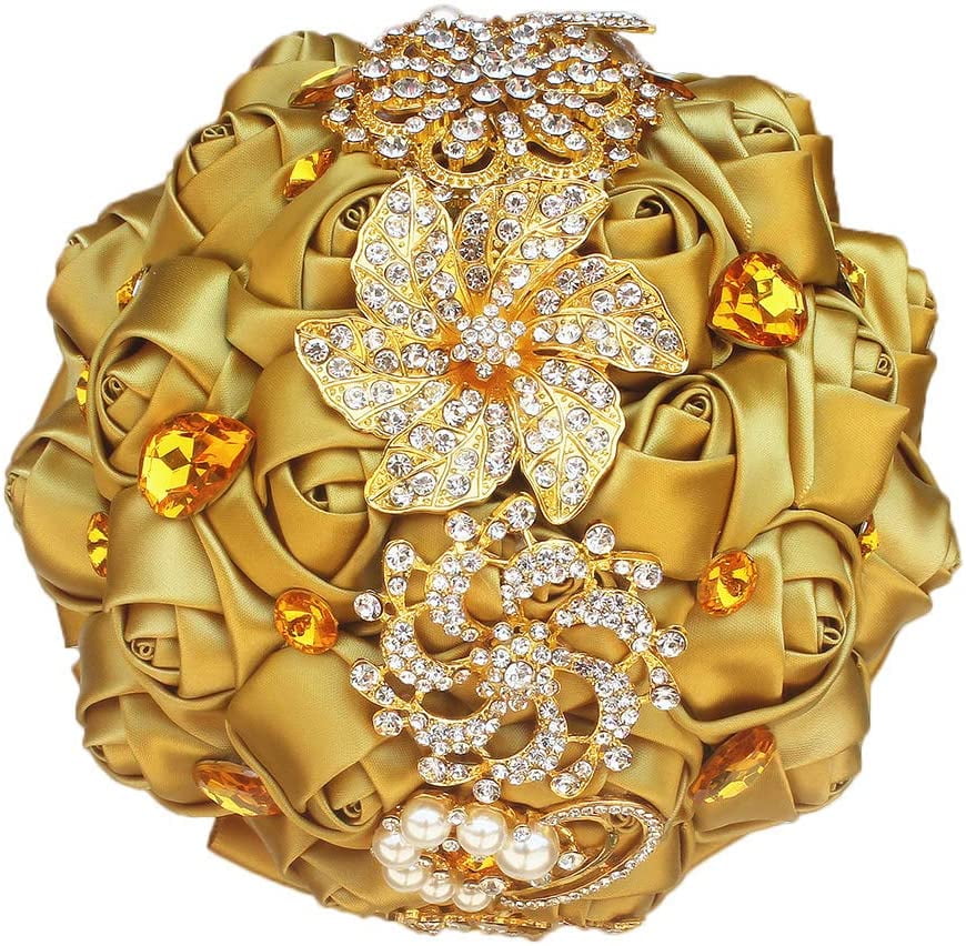 Lovejftty 26 Pieces Gold Wedding Bouquet Bulk Brooches for Women