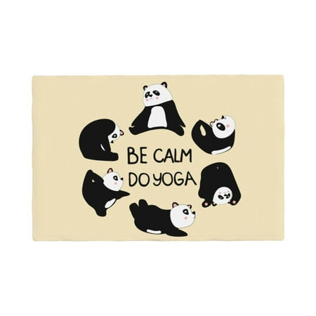 

Placemats Set of 6 Panda Doing Yoga Place mats for Dining Table Indoor/Outdoor Cute Heat Resistant Washable Table Mats(18 x 12 )