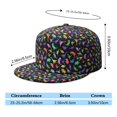 thumbnail image 5 of Modern Dinosaur Flat Brim Hat - Minimalist Dino Print Adjustable Baseball Cap for Men & Women, 5 of 5