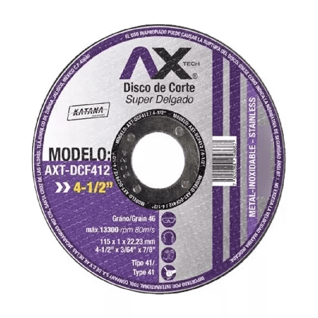 Disco De Corte Delgado P/metal Y Acero Inox 4 1/2(100pz)