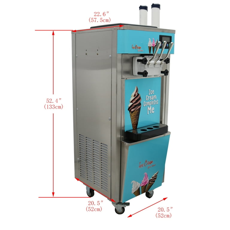 Commercial 3 Flavors Soft Ice Cream Machine 12L Frozen Ice Cream Cones  Machine Handness Adjustment 110V or 220V