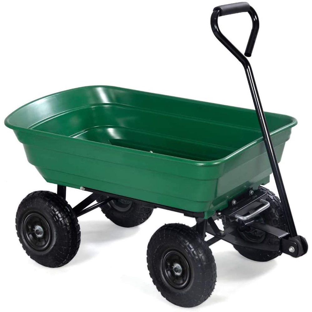 XERATH Garden Dump Cart, Multifunctional Dumper Equiped with 4Wheels