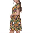 thumbnail image 2 of Lsque Tropical Fruits Print Women's Casual Dress T-Shirt Summer Short Sleeve Scoop Neck Swing Dresses, 2 of 6
