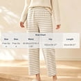 thumbnail image 4 of Women's Stripe Pajama Pants Casual Elastic Waist Loose Wide Leg Lounge Bottoms Comfy Casual Breathable Everyday Wear, 4 of 7