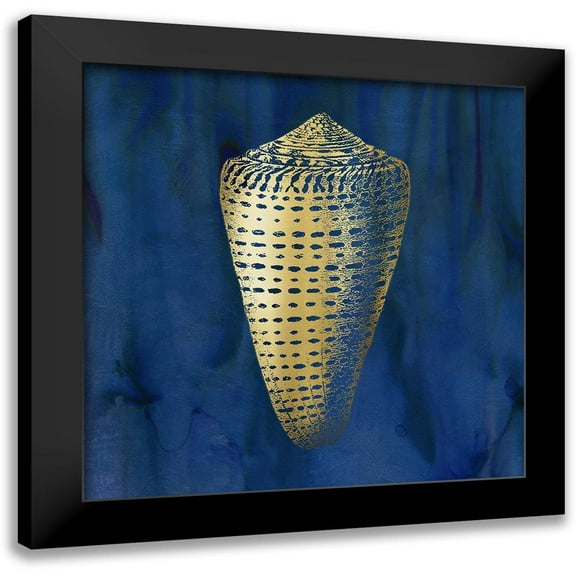 Robinson, Carol 12x12 Black Modern Framed Museum Art Print Titled - Indigo Sea Treasure II