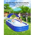 thumbnail image 7 of Large Inflatable Swimming Pool with Canopy, 150” x 70” x 20” Full-Sized Inflatable Pool for Kids & Adults, Kiddie Pool with Sun Shade, Blow Up Pool for Backyard, Garden, Age 3+, Blue, 7 of 7