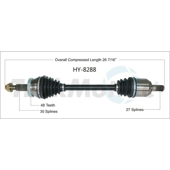 CV Axle Shaft Fits select: 2015-2018 HYUNDAI SONATA
