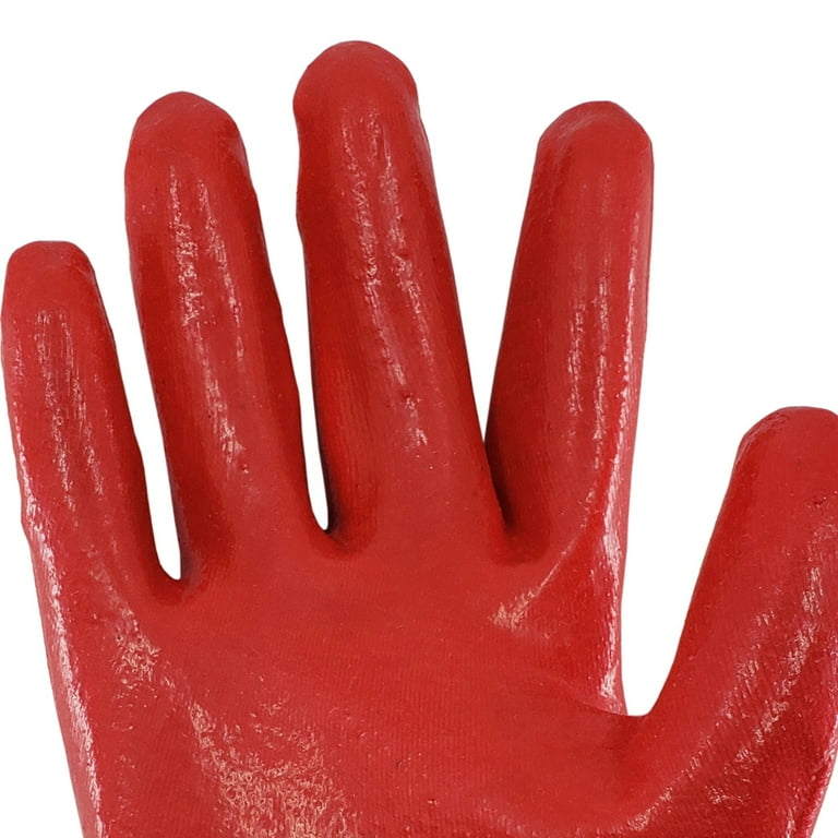 5 Pairs Red Latex Fully Dipped Nitrile Coated Gardening Working Gloves Safety Gloves Made in Korea