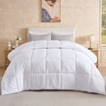 thumbnail image 5 of Aquzin Comforter King Size, All Season Quilted Down Alternative Duvet Insert with Corner Tabs, Machine Washable Microfiber Bedding, White, 5 of 8