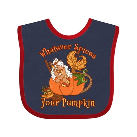 

Inktastic Whatever Spices Your Pumpkin Fall Mermaid Gift Baby Boy or Baby Girl Bib
