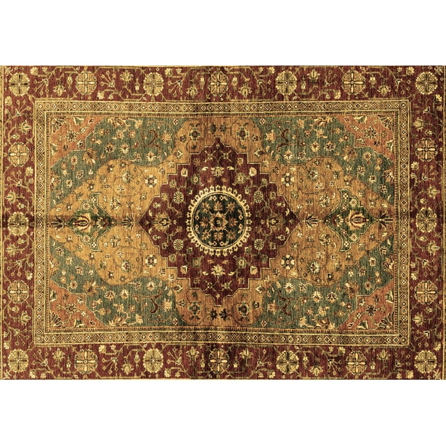 Ahgly Company Machine Washable Indoor Rectangle Persian Brown Traditional Area Rugs, 3' x 5'
