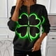 thumbnail image 1 of TaTaai Ladies Fashion St. Patrick's Day Print Loose Round Neck Sweatshirt Casual Long Sleeve Pullover Top Soft Polyester for Daily Streetwear Office All Season Gift, 1 of 5