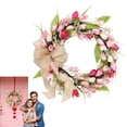 thumbnail image 2 of Mother's Day Spring Wreath for Front Door, Mother's Day Decoration with Red White Artificial Flowers and Burlap Bow, Mother's Day Decorations Indoor & Outdoor Use, 2 of 9