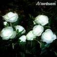 thumbnail image 2 of Luces solares para jardín Anordsem, 10 rosas LED impermeables, paquete de 2, 2 of 8