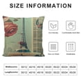 thumbnail image 5 of Fenyluxe Paris Travel Throw Pillow Cover Vintage Paris City with Bicycle Car Flowers Butterfly Decorative Square Pillow Case for Home Bedroom Living Room Cushion Cover White, 5 of 5