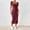 A48 Wine, variant on Chic Bodycon Dress for Women Midi Square Neck Short Sleeve Summer Dress Ribbed Knit Side Split Casual Party