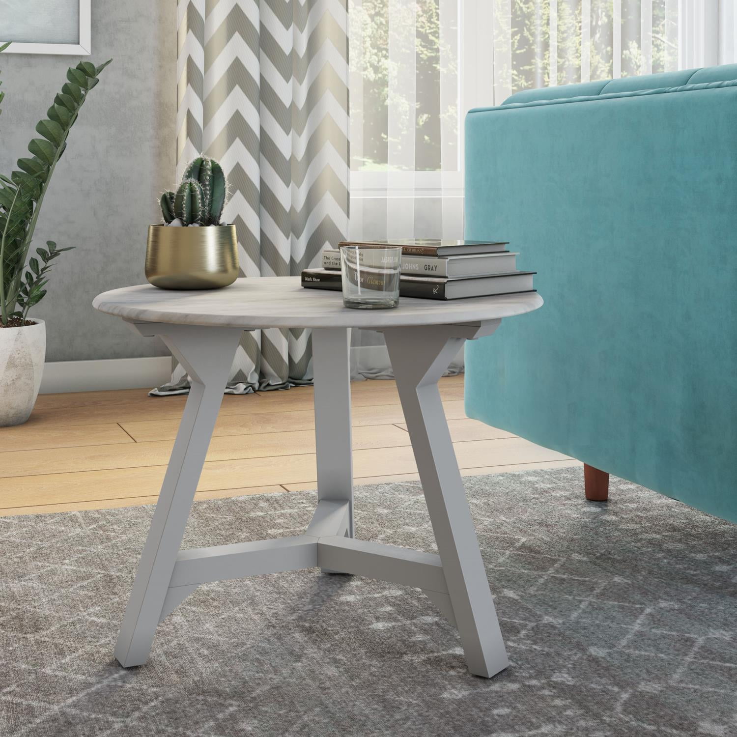 Aubrey Faux Marble Side Table