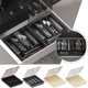 thumbnail image 5 of Organizador con tapa, caja de almacenamiento de cubiertos y vajilla de plástico, bandeja para utensilios con compartimentos cubiertos para cajón de cocina D, 5 of 7