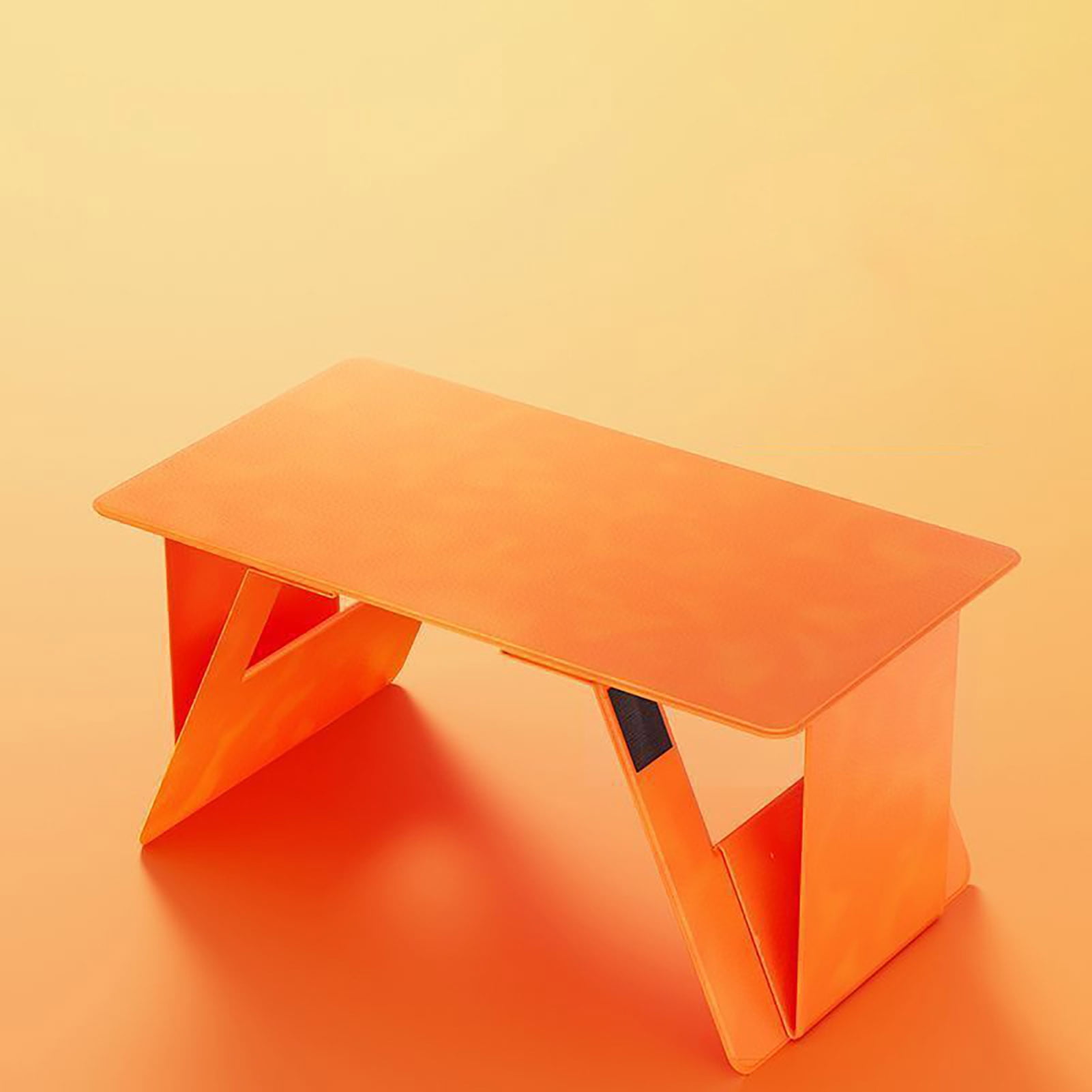 Laptop Stand Space-saving Foldable Computer Support Stand Adjustable Small Laptop Desk for Home Bedroom-Orange