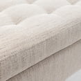 thumbnail image 3 of Noble House Alvion Upholstered Linen Tufted Storage Bench, Bedroom Hallway Ottoman Bench with Safety Hinges, Off White, 3 of 21