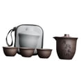 thumbnail image 3 of Juego de té de viaje con bolsa de transporte, elegante y ligero juego de tetera china de kungfu con tazas de té para regalo de cumpleaños, oficina o Hou De, 3 of 9