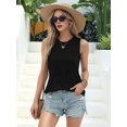 thumbnail image 5 of Women's Sleeveless Tank Tops T-Shirts Loose Crew Neck Basic Blouses Tunic for Casual Summer Black M, 5 of 10