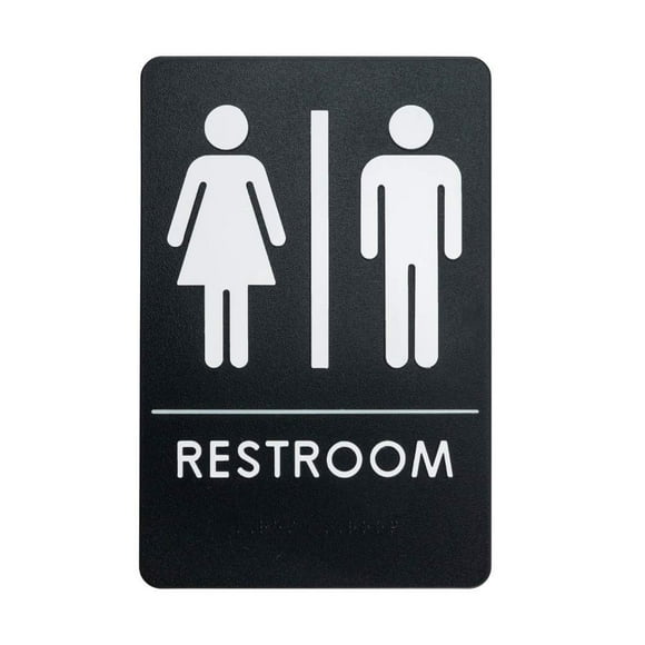 Rock Ridge Unisex Restroom Sign ADA-Compliant Bathroom Door Sign Office Business Restaurant Made in USA Pack of 12