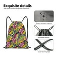 thumbnail image 4 of Saiise Colrful Tropical Leaves Pattern Sports Drawstring Backpack - String Swim Gym Bag with Wet Proof Pocket for Women&Men-Small, 4 of 6